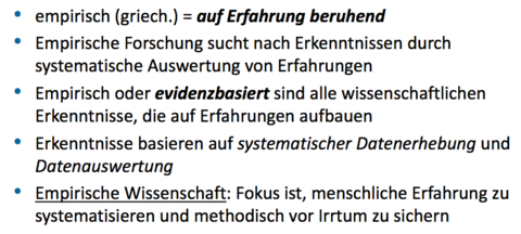 Was bedeutet „empirisch“?
