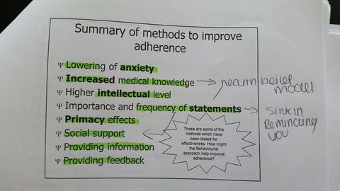 Improving adherence methods