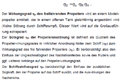 Wie setzt sich der Propulsionsgütegrad zusammen? (Kurze Erläuterung).