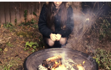 Our first location was set outside in a garden with a fire burning. This kind of location is quite a typical convention of a thriller how...
