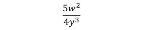 il quoziente di cinque volte il quadrato di w e quattro volte il cubo di y (5 punti)