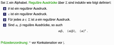 Reguläre Ausdrücke: Definition