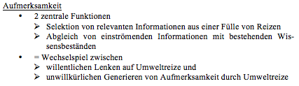 Verarbeitung von Medieninhalten Informationsaufnahme: Aufmerksamkeit