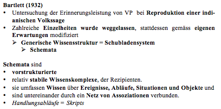 Verarbeitung von Medieninhalten Informationsverarbeitung: Schemata