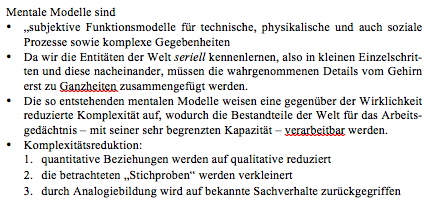 Verarbeitung von Medieninhalten Informationsverarbeitung: Mentale Modelle