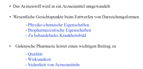 2. Was ist die Galenische Pharmazie und was ist ihre Rolle?