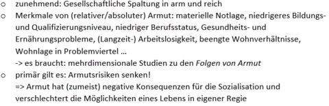 Sozialisation in armen Familien
