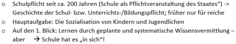Sozialisationsinstanz Schule Rahmenbedingungen