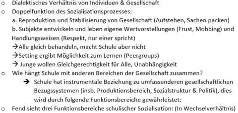 Aufgaben &amp; Funktion (nach Helumt Fend)