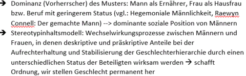 Erklärungsansatz für Geschlechterstereotypen