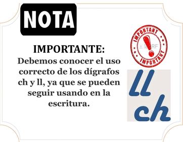¿YA NO SE PUEDE USAR CH Ò LL? La eliminación de los dígrafos ch y ll del abecedario no supone, que desaparezcan. Estos signos dobles segu...