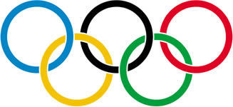The main symbol of the Olympics are the 5 rings with the colour blue,red,green, yellow and black