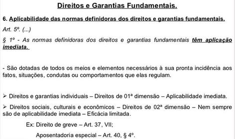 Aplicabilidade das normas definidoras dos Direitos e Garantias Fundamentais