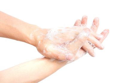 3)Frotarse las palmas de la mano entre si.