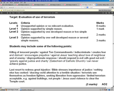 'Christians should never agree with terrorism.’ What do you think? Explain your opinion.