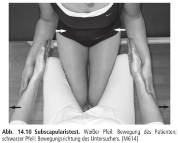 Was ist eine weitere Variante den Subscapularis zu testen?