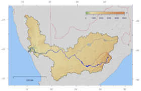 Continent: Àfrica Naiximent: Monts Drakensberg Desembocadura: Oceà Atlàntic Longitud: 2090 Km Cabal: n/d m3/s Afluents: Vaal Conca hidrog...
