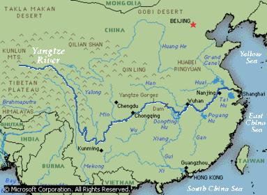Continent: Àsia Naiximent: Meseta Tibetana Desembocadura: Mar de la China Oriental Longitud: 6300 Cabal: 31900 m³/s Afluents: Riu Dadu, H...