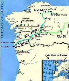 Continent: Europa Naiximent: pedregal de Irima Desembocadura: oceà Atlàntico Longitud: 350Km Cabal: 340 m3/s Afluents: Sil Conca hidrográ...