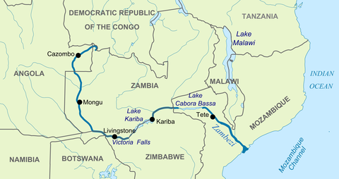 Naiximent: mwinilunga Desembocadura: oceà indic Cabal: 3400 m3 Longitud: 2574 continent: 3400 m3 Afluents chifumage, cuena, kabompo Conca...