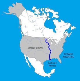 Continent: América Naixement: Minesota Desembocadura: Golf de Méxic Longitud: 3770 km Cabal: 201 - 5150 - 12740 - 18000 m3/s Conca Hidrog...
