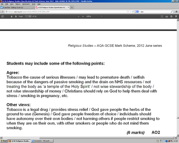 ‘Christians should never smoke tobacco.’ Do you agree? Give reasons for your answer, showing that you have thought about more than one po...