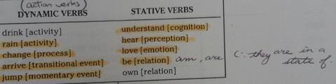 Dynamic verbs