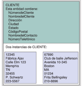 ¿Qué es una clase de entidad? ¿Qué es una instancia de una entidad?
