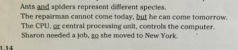 Coordinating conjunctions