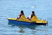 Lo que algunos conocen como hidropedal o velomar en realidad se conoce como pedalón, pero en ningún caso como "pedaleta" o pedalo" (del i...