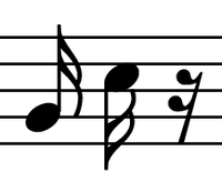 Nota musical cuyo valor es la mitad de una corchea.