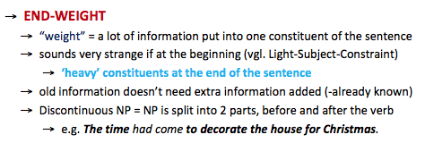 End-weight Discontinuous NP?