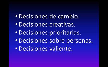 ¿Cuáles son los tipos de decisiones que puede tomar un líder?