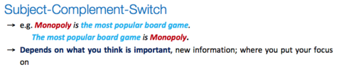 Subject-complement switch