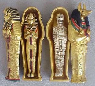 Formed the outer layer of protection for a royal mummy. with several layers of coffins nested within, and was often carved out of alabaster