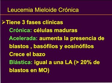 SÍNDROMES MIELOPROLIFERATIVOS CRÓNICOS LEUCEMIA MIELOIDE CRONICA TEORICA Fases Clinicas