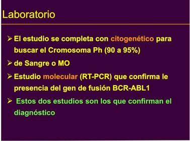 SÍNDROMES MIELOPROLIFERATIVOS CRÓNICOS LEUCEMIA MIELOIDE CRONICA TEORICA Laboratorio