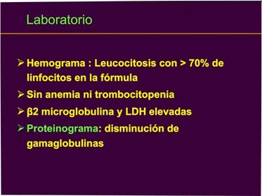 SÍNDROMES LINFOPROLIFERATIVOS CRÓNICOS. LINFOMAS NO HODGKIN LEUCEMIA LINFÁTICA CRÓNICA TEÓRICA Laboratorio