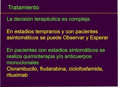 SÍNDROMES LINFOPROLIFERATIVOS CRÓNICOS. LINFOMAS NO HODGKIN LEUCEMIA LINFÁTICA CRÓNICA TEÓRICA Tratamiento