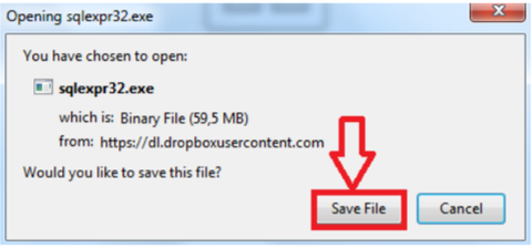 Una vez haga clic sobre el botón Download aparecerá la opción de salvar el instalador. Ver siguiente imagen: