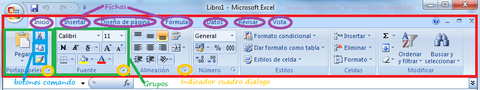 ¿Como se llama la barra que tiene grupos como: Inicio, diseño de pagina, referencias, vista, etc ?