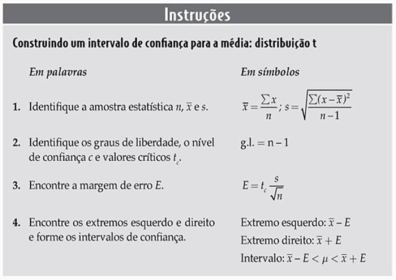 Construindo um Intervalo de Confiança para a Média: Distribuição T: