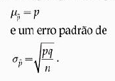 P assume o lugar de parâmetro populacional e o desvio se baseia nele.