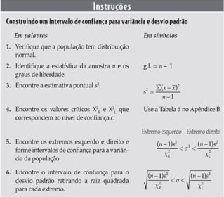 Construindo um Intervalo de Confiança para a Variança e Desvio Padrão:
