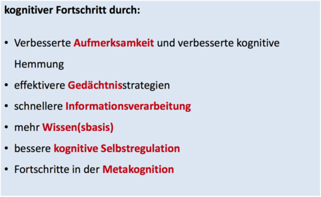 Adoleszenz (11-18) kognitiver Fortschritt durch
