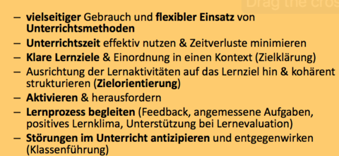 Ausgewählte Ergebnisse der Prozess‐ Produktforschung „Erfolgreichen Lehrkraftverhalten“ wird bestimmt durch: