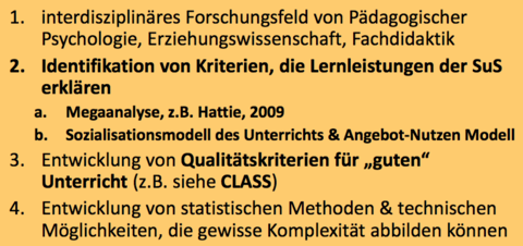 Zentrale Entwicklungen der Unterrichtsforschun (1-4)
