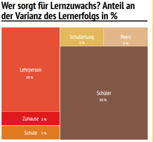 Wer sorgt für Lernzuwachs? Anteil anina der Varianz des Lernerfolgs in %