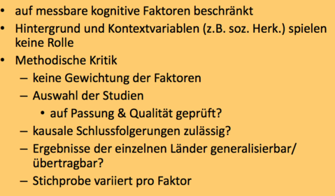 Kritik an der Hattie Studie
