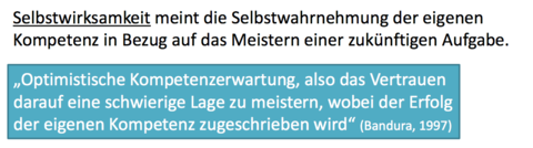 Selbstwirksamkeit Def.